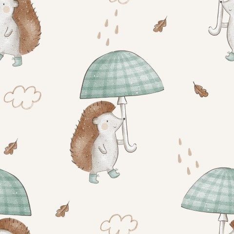 Stoffmuster Igel Spaziergang