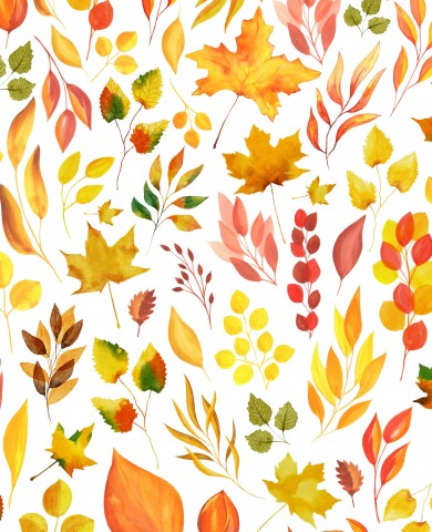 Stoffmuster Herbst Laub