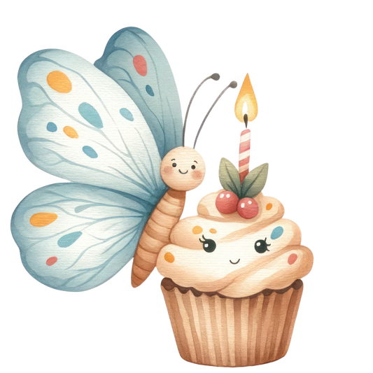 Bügelbild Geburtstags Schmetterling
