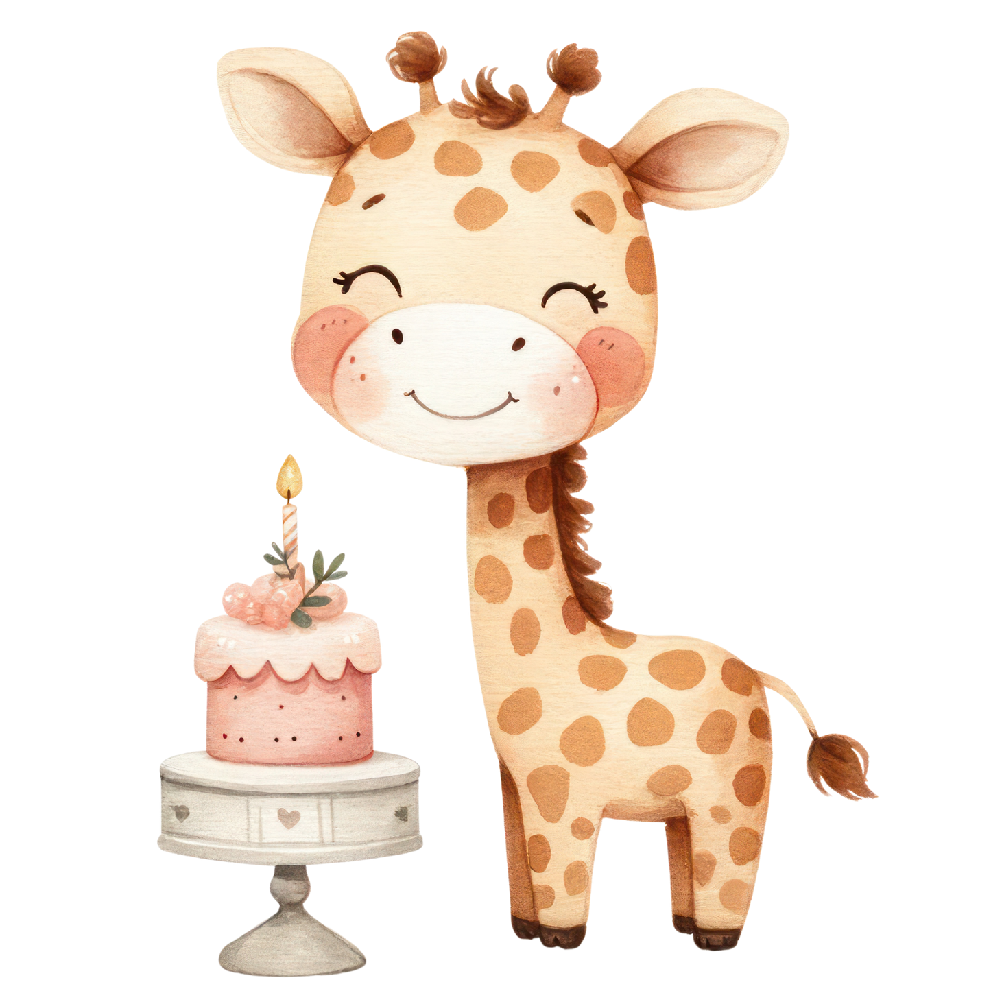 Bügelbild Geburtstags Giraffe
