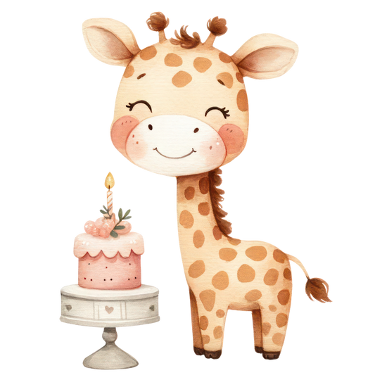 Bügelbild Geburtstags Giraffe