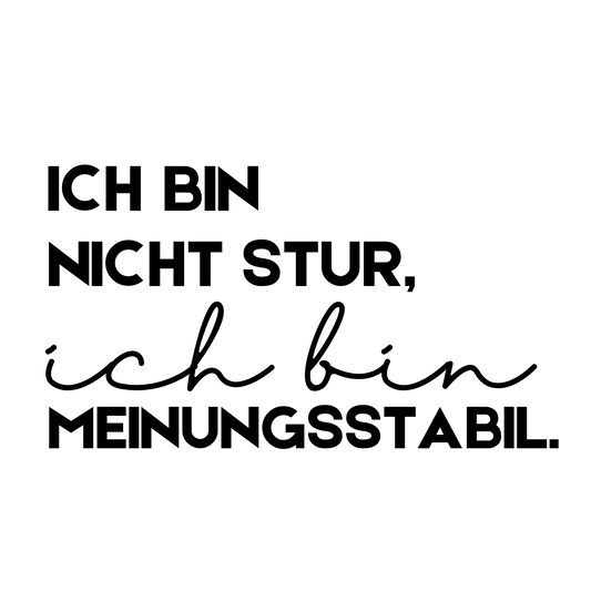 Bügelbild Schriftzug nicht stur