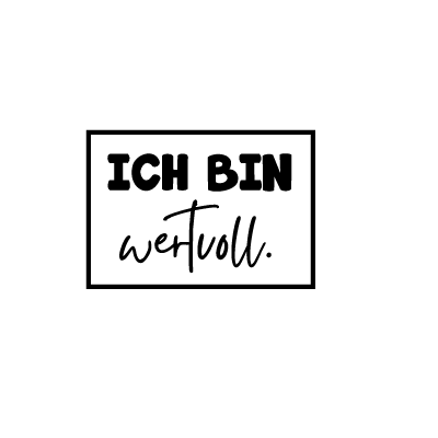 Bügelbild Schriftzug ich bin Wertvoll