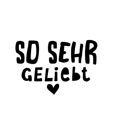 Bügelbild Schriftzug so sehr geliebt