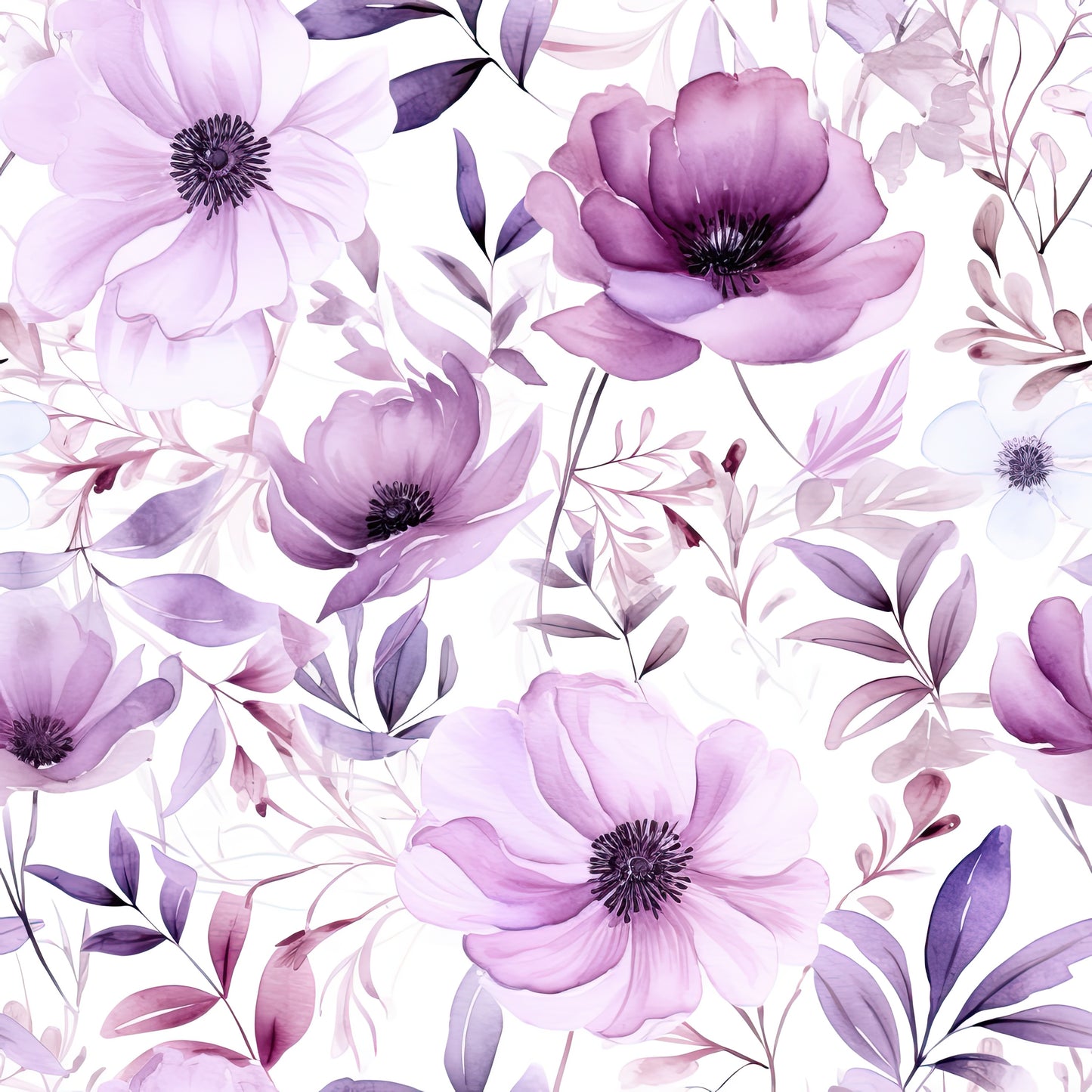 Stoffmuster Blumen lila lila