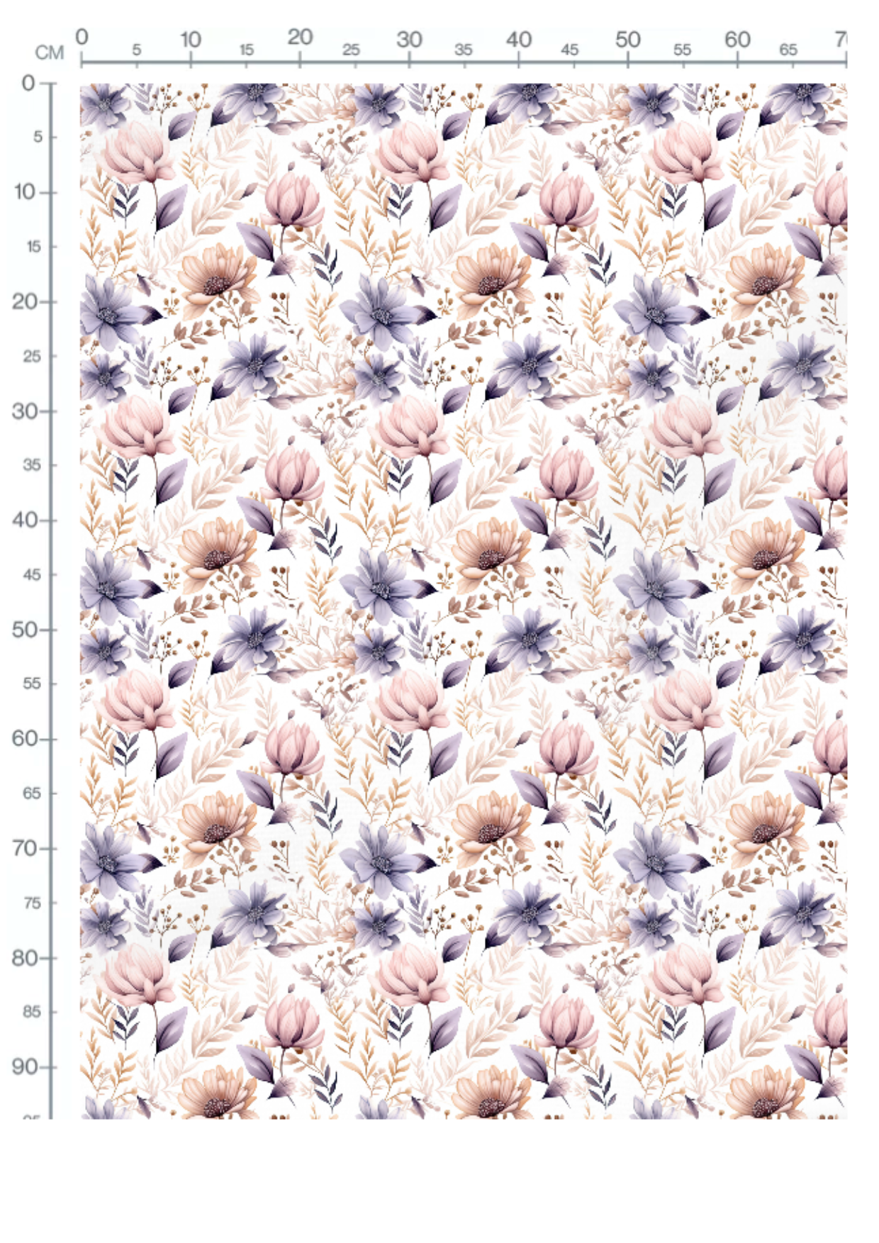 Stoffmuster Blumen lila