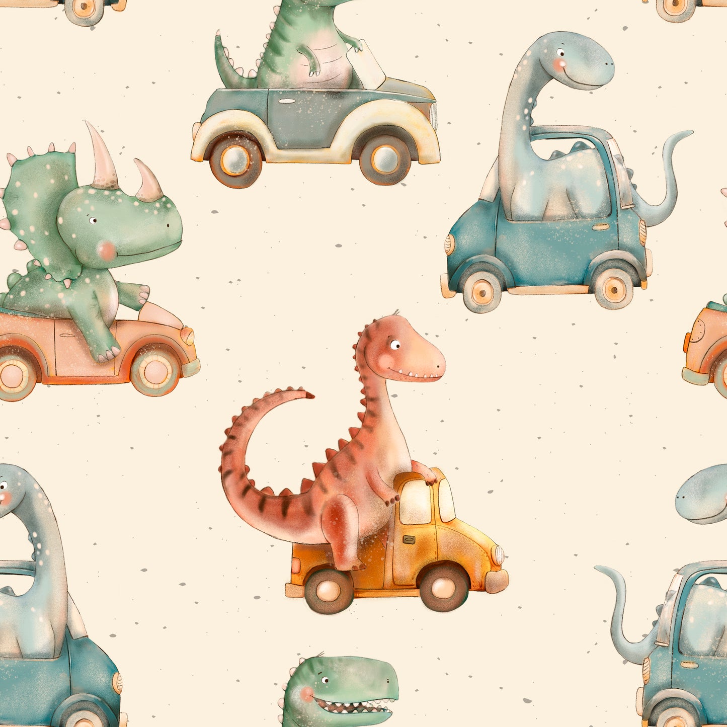 Strampler "Summer" Dino Car Liebe
