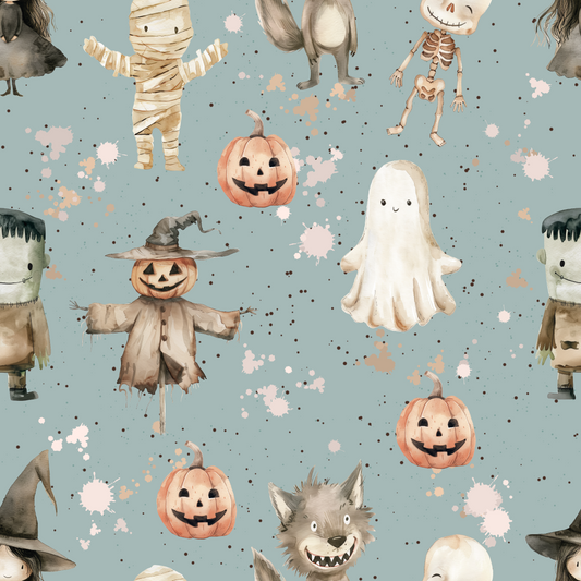 Stoffmuster Exklusiv Halloween Freunde
