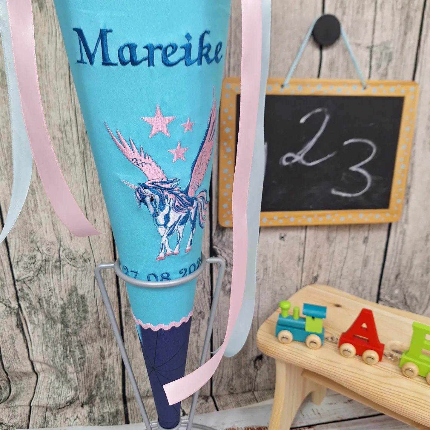 Schultüte Pegasus blau