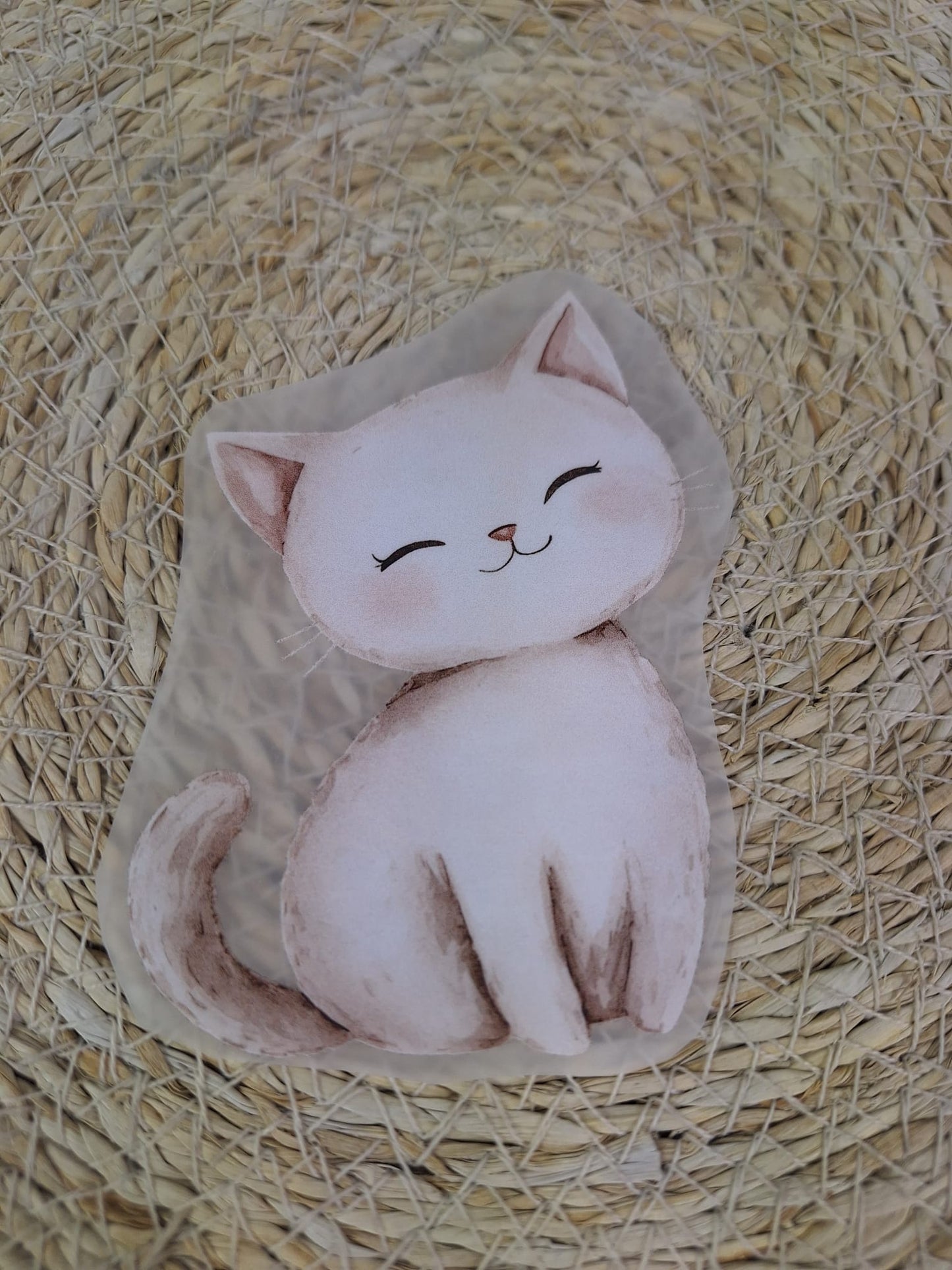 Bügelbild Katze weiß