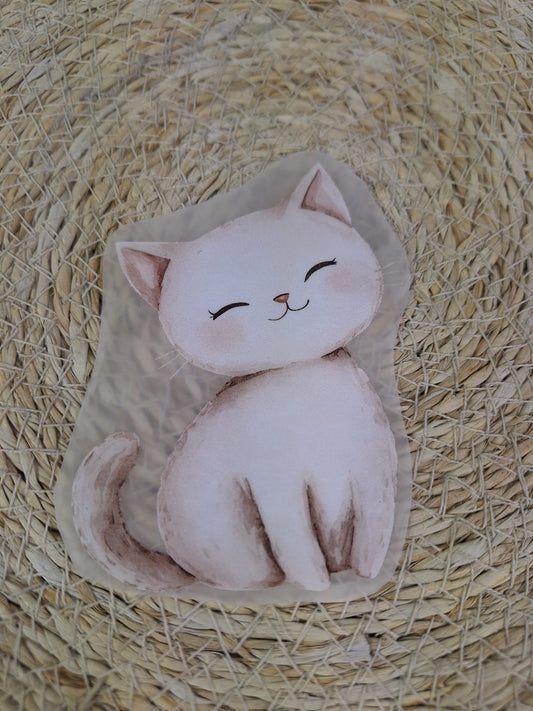 Bügelbild Katze weiß