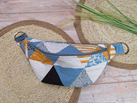 Bauchtasche Dreiecke Blau