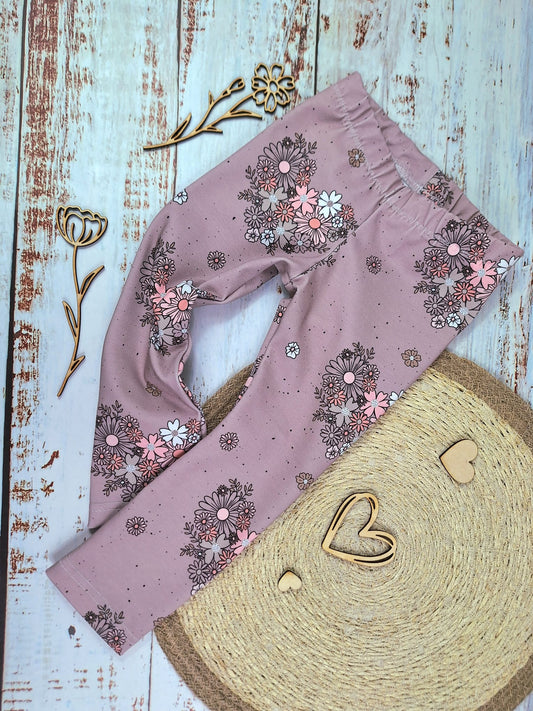 Leggins Blumen Herz