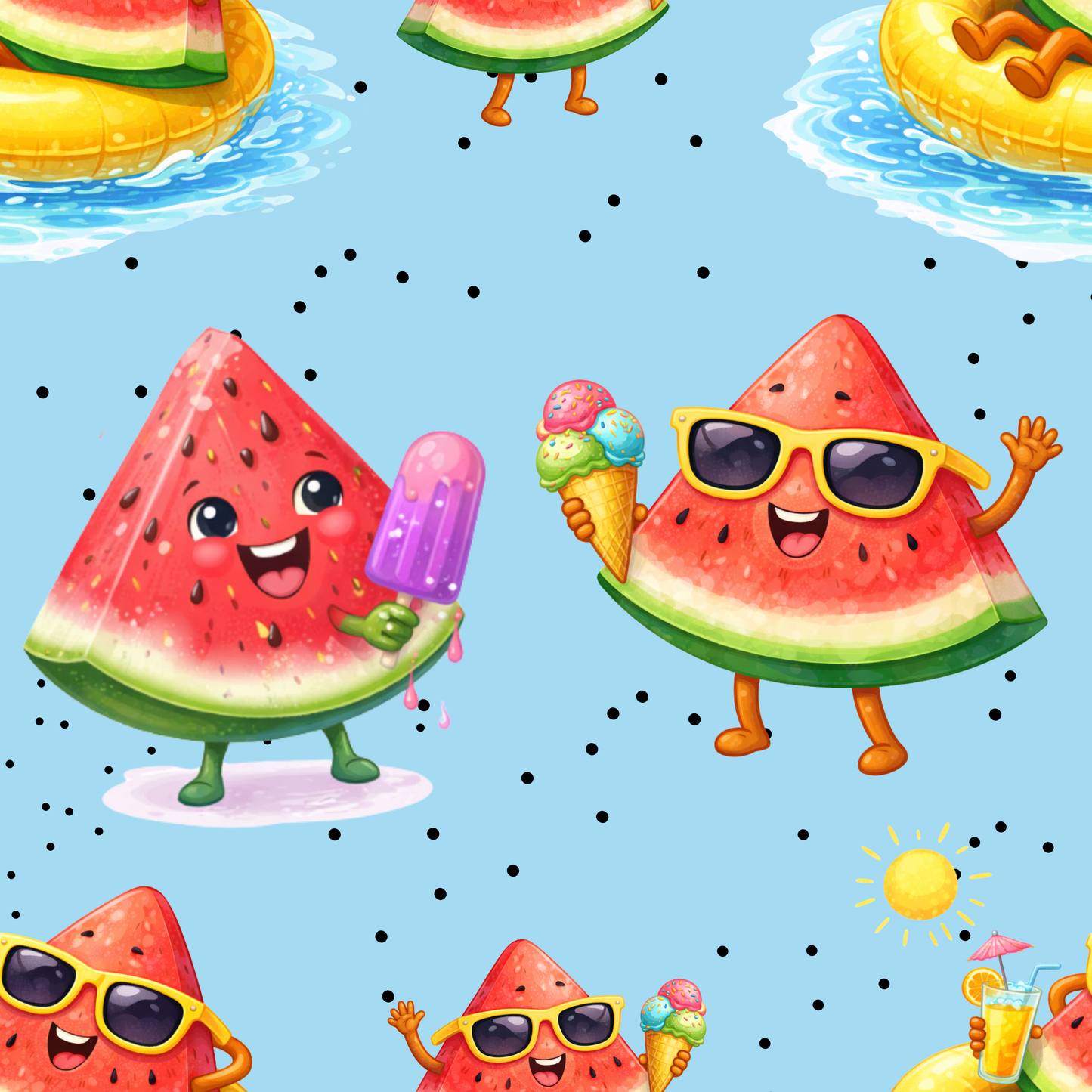Eigenproduktion Vorbestellung 0,5 Meter Wassermelone Party blau