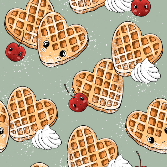 Stoffmuster Exklusiv Waffel Liebe