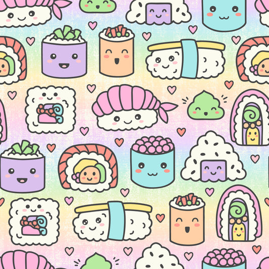 Stoffmuster Sushi Rainbow