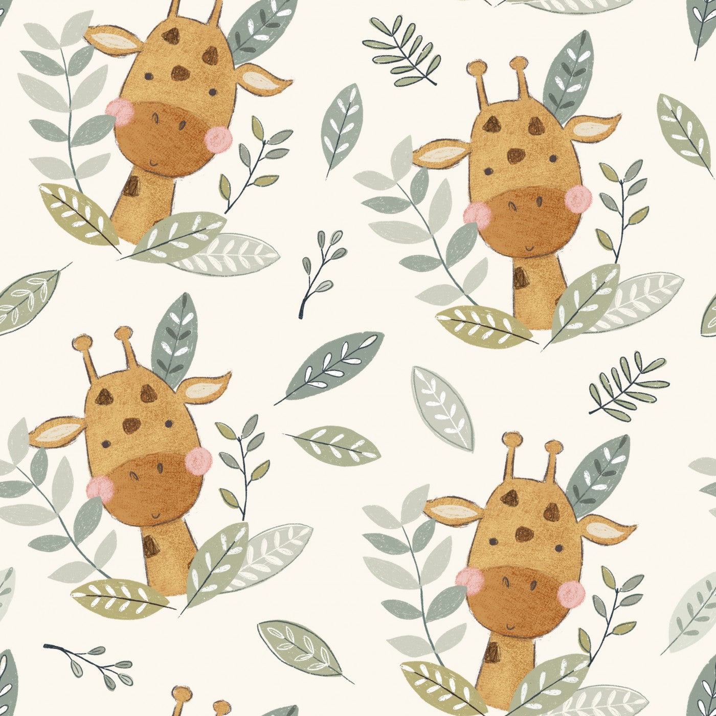 Stoffmuster Safari Giraffe