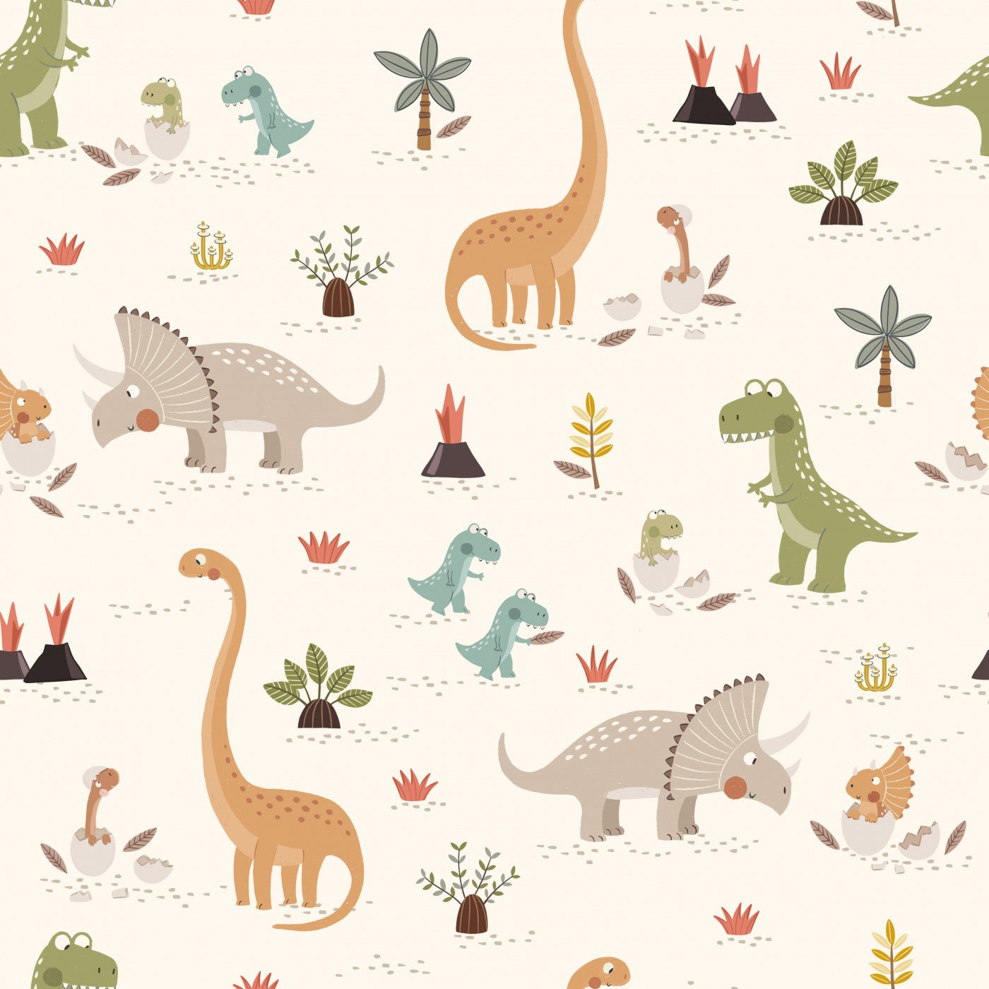 Stoffmuster Dino Bande