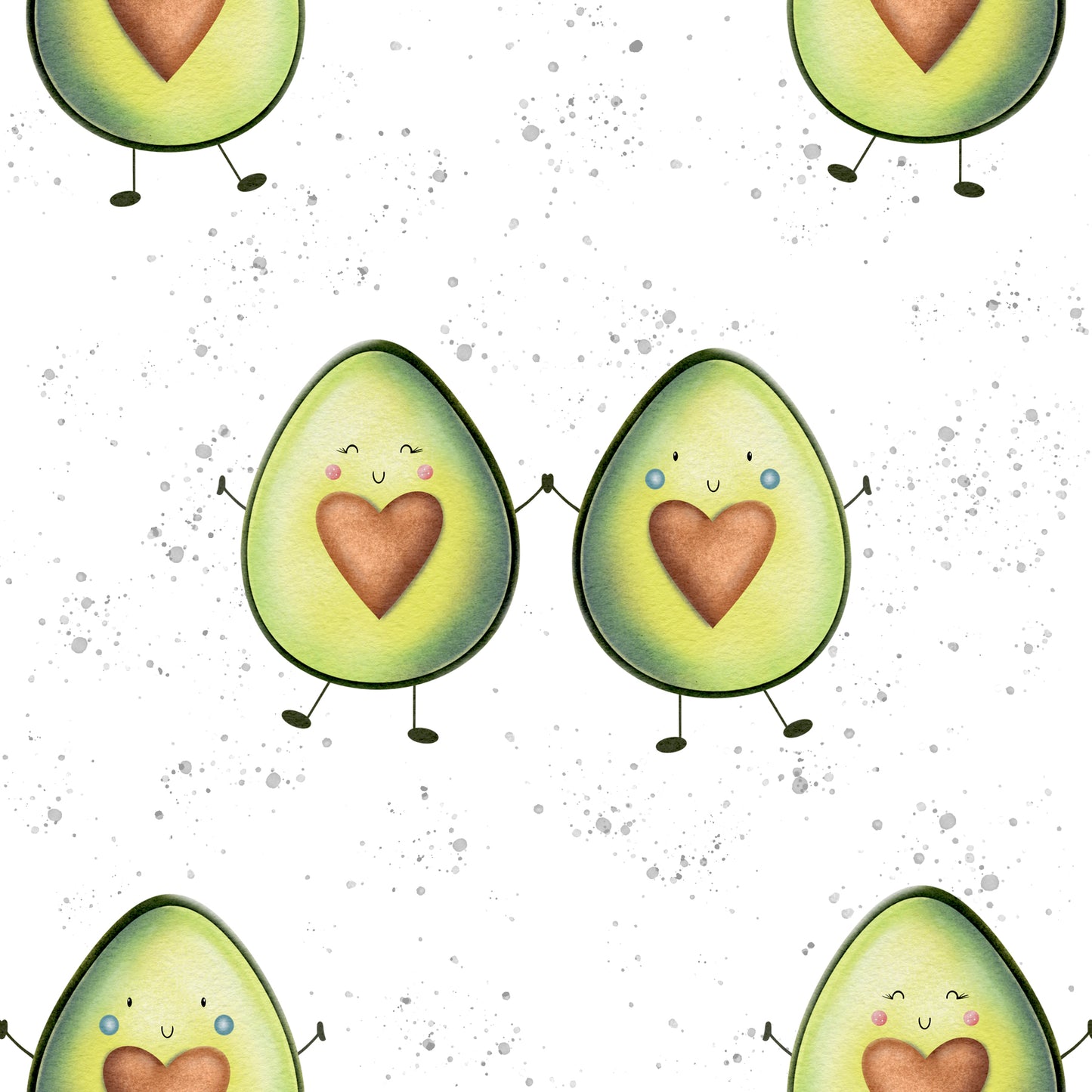 Stoffmuster Avokado liebe