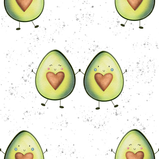 Stoffmuster Avokado liebe