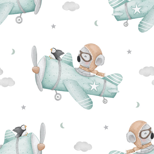 Stoffmuster Koala Pilot