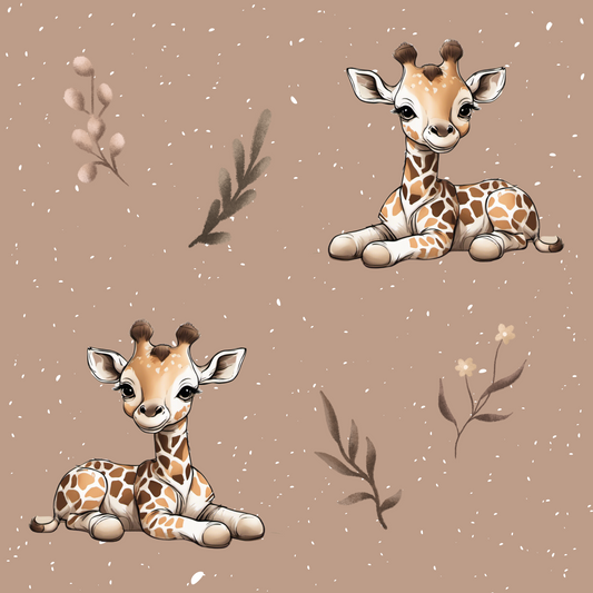 Stoffmuster Exklusiv Giraffe braun