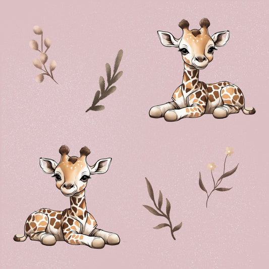 Stoffmuster Exklusiv Giraffe rosa