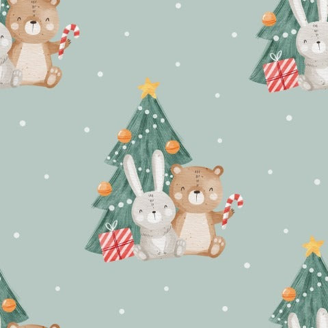 Stoffmuster Tannen Freunde