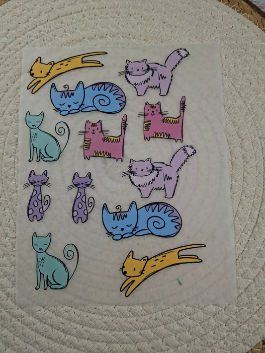 Bügelbildbogen Cat Scratch