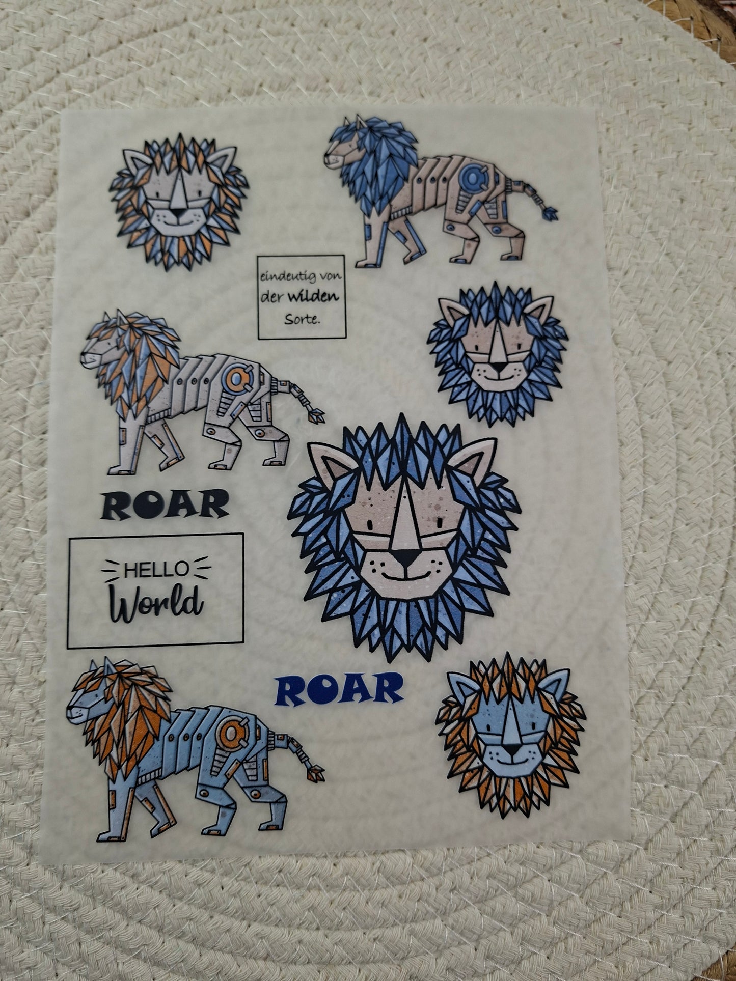 Bügelbildbogen Robo Lion