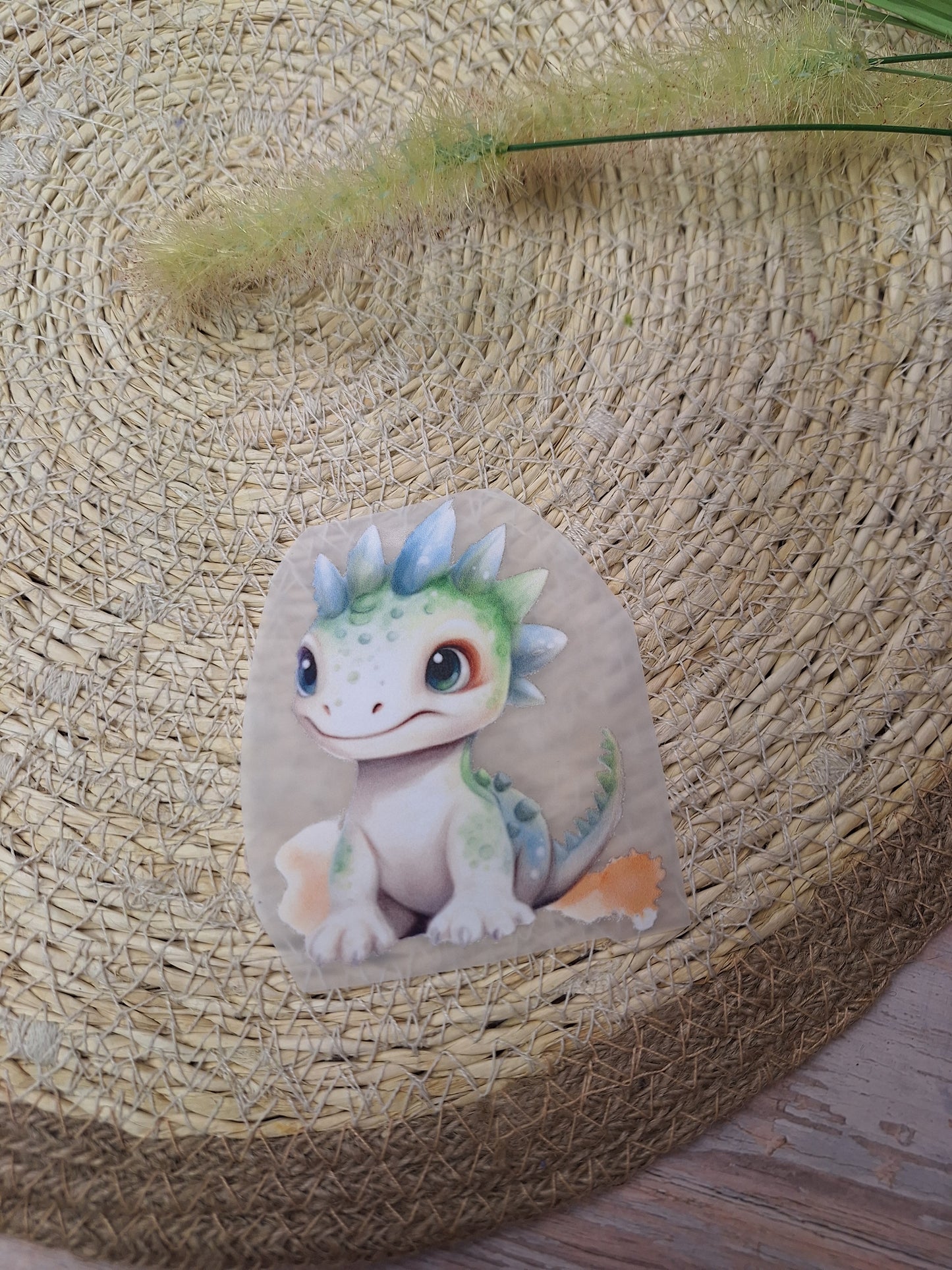 Bügelbild Dinobaby green