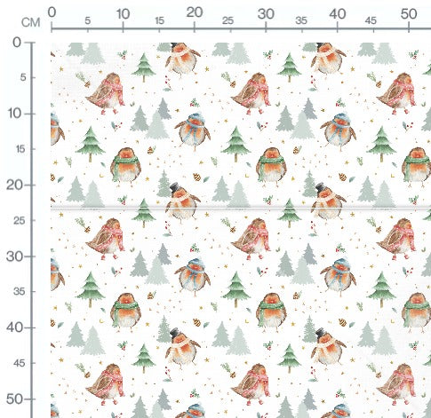 Stoffmuster Winter Wald