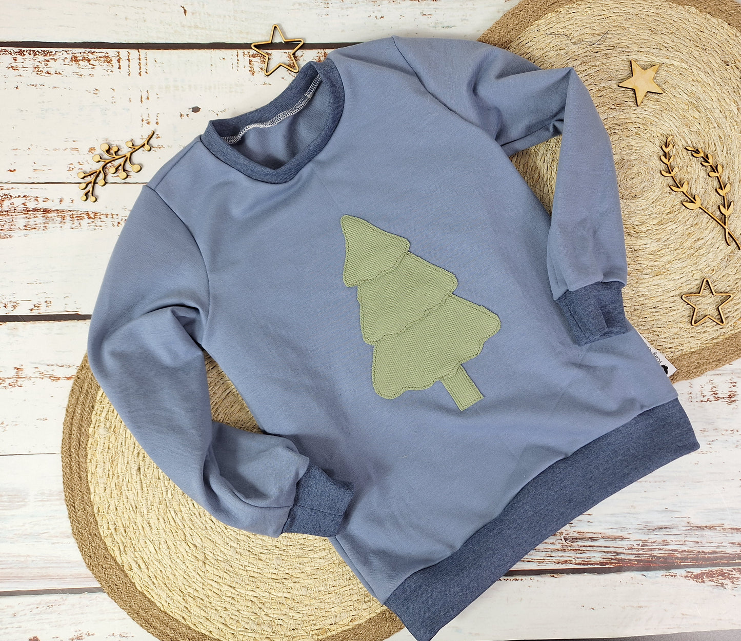 Pullover Oh Tannenbaum blau