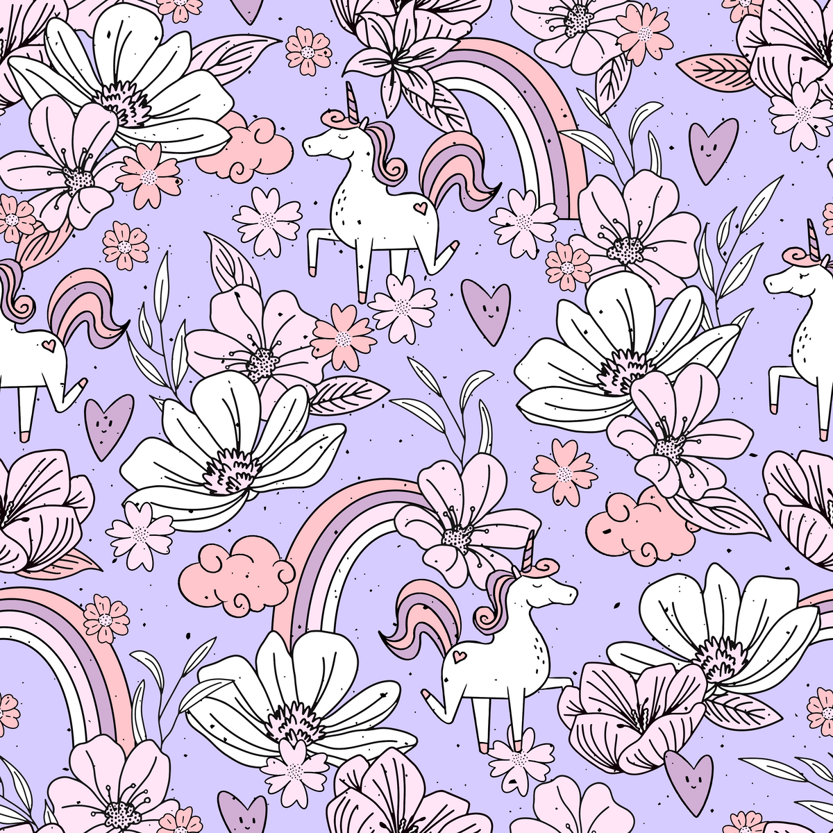 Eigenproduktion Vorbestellung  0,5Meter Floral Unikorn lila