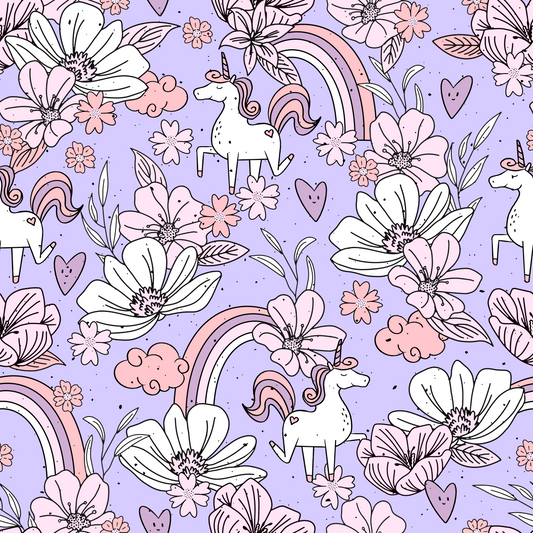 Eigenproduktion Vorbestellung  0,5Meter Floral Unikorn lila