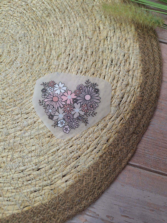Bügelbild flower Herz