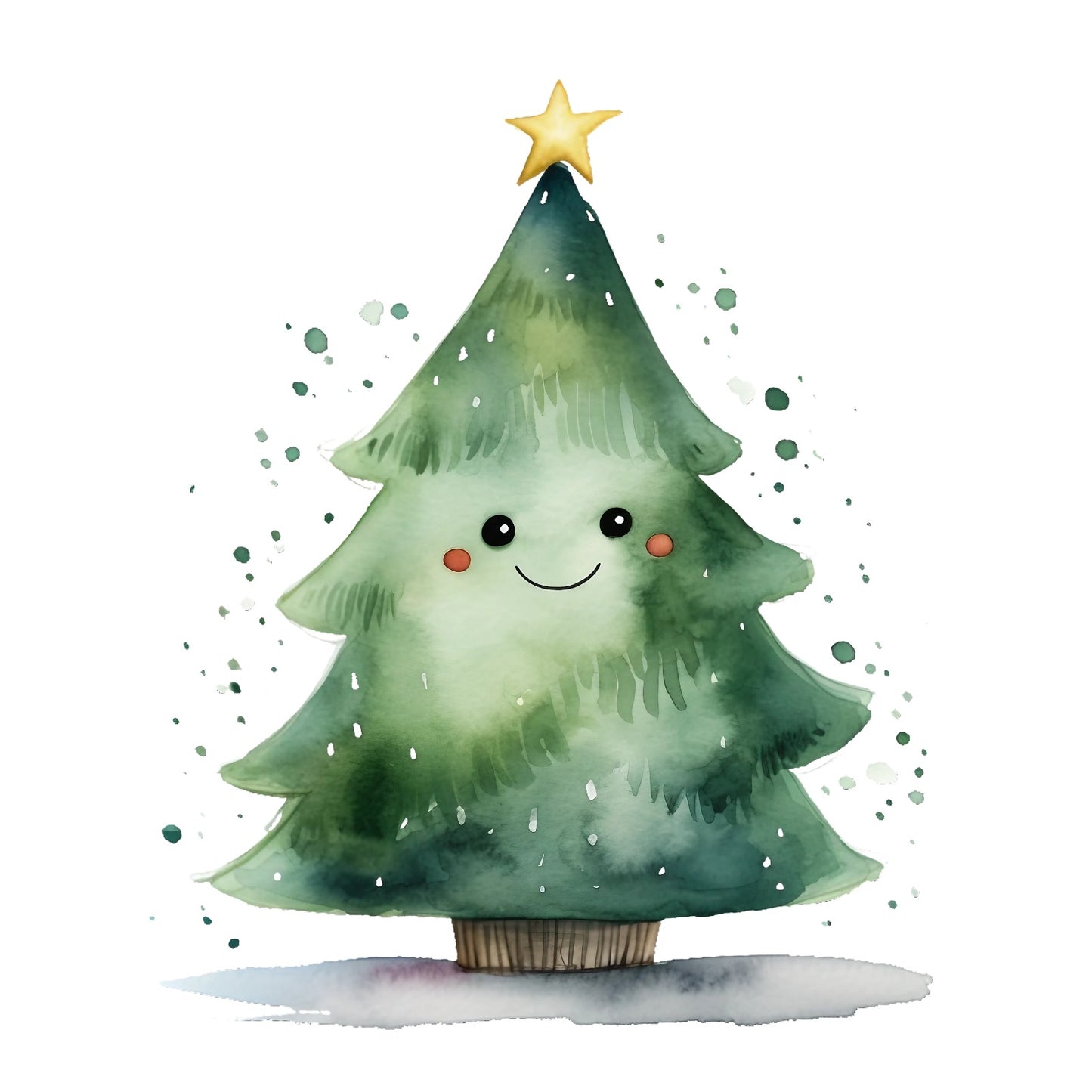 Bügelbild Winter Tanne