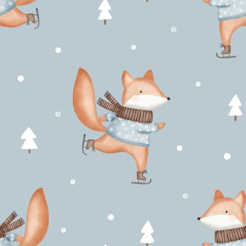 Stoffmuster Schlittschuh Fuchs
