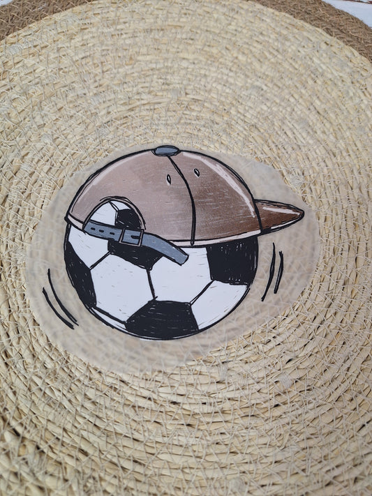 Bügelbild Fußball braun