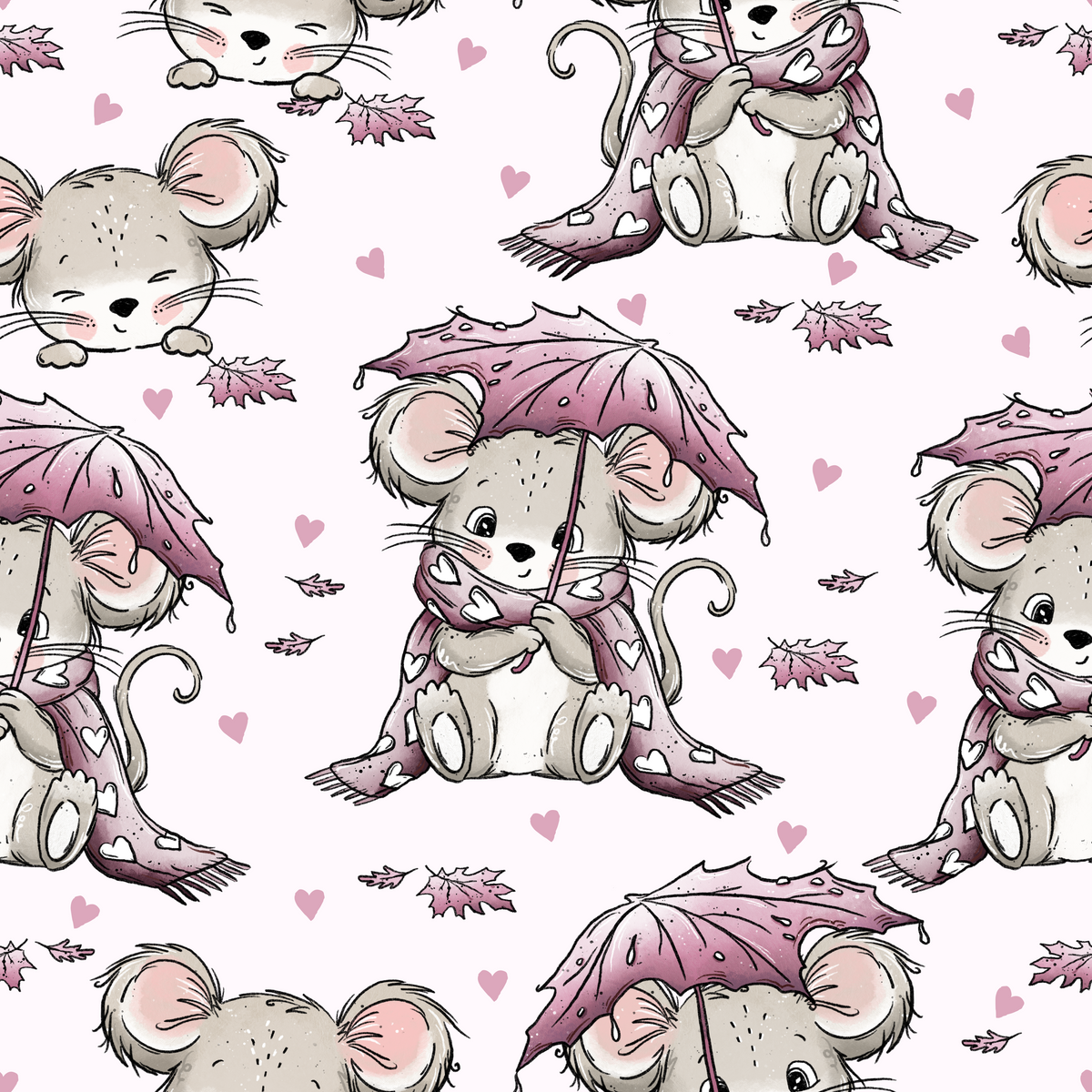 Eigenproduktion Vorbestellung  0,5Meter Maus Herbst rosa