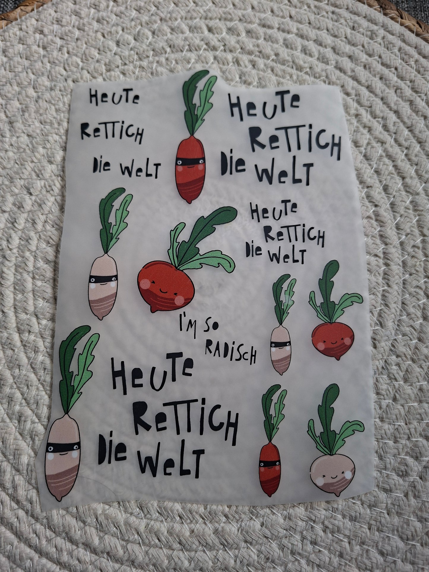 Bügelbildbogen Rettich