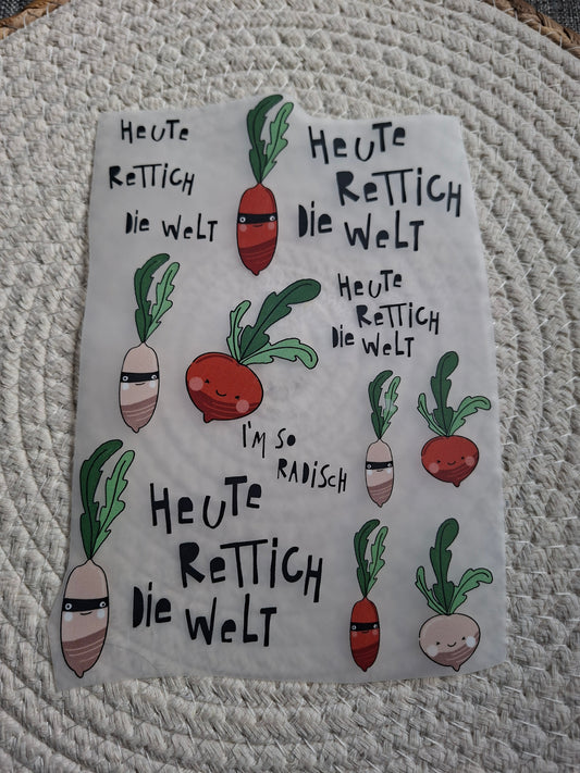 Bügelbildbogen Rettich