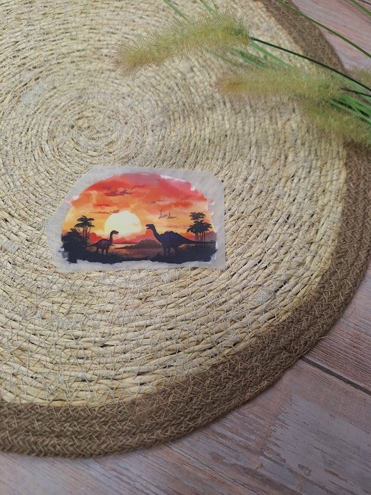 Bügelbild  Dino Sonnenuntergang