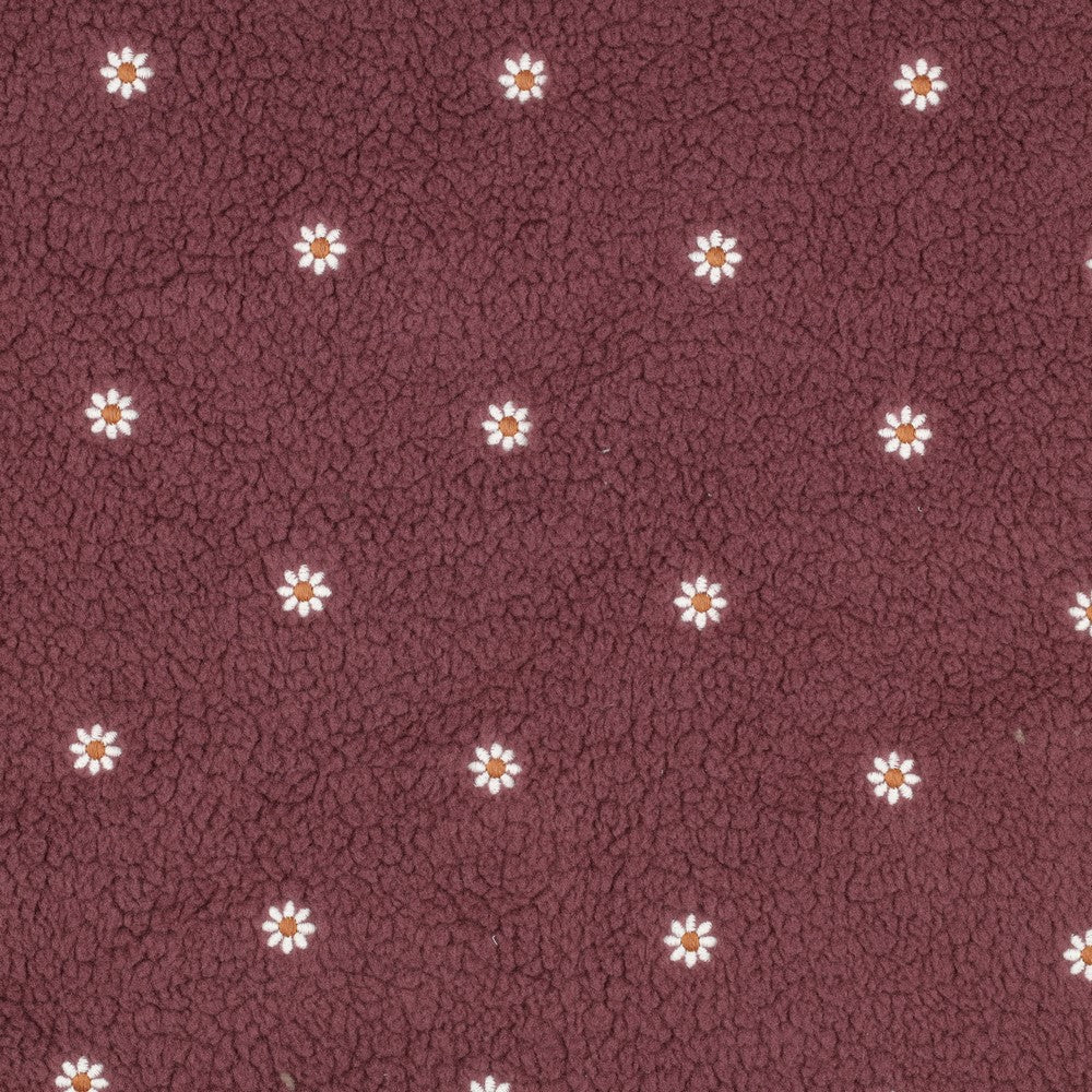 Teddy gestickte Blumen bordoux 0,5Meter