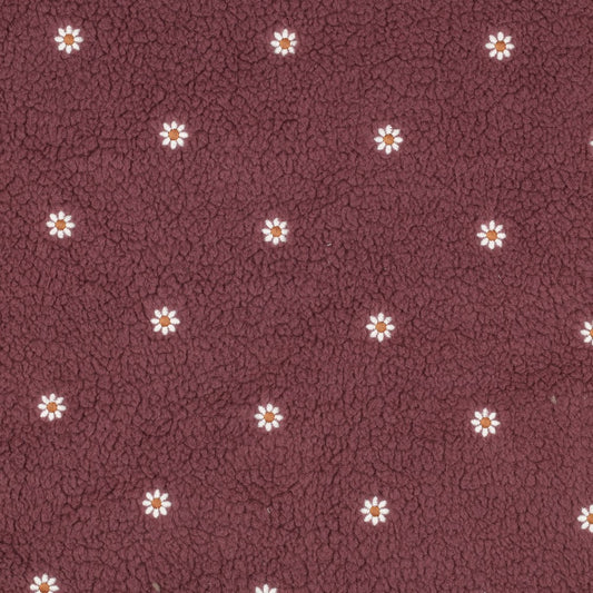 Teddy gestickte Blumen bordoux 0,5Meter