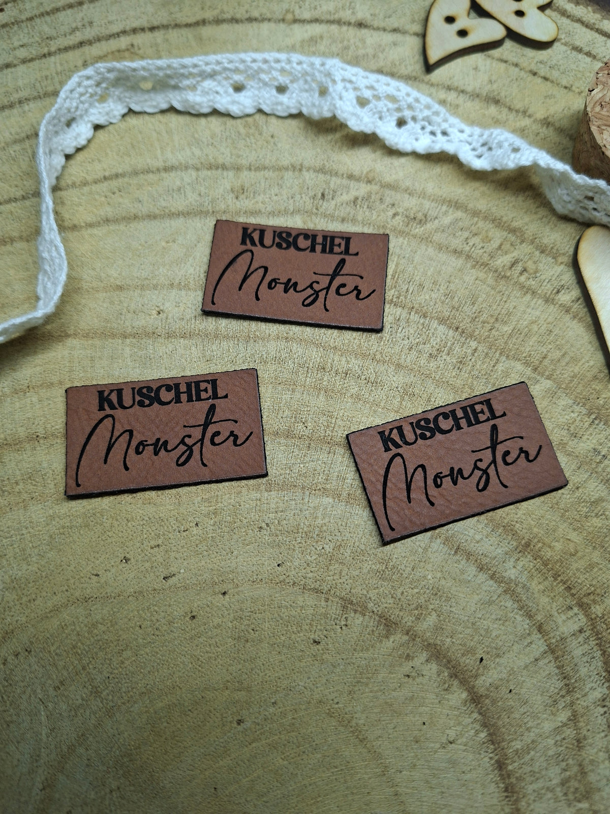 Lederpatch Kuschel Monster