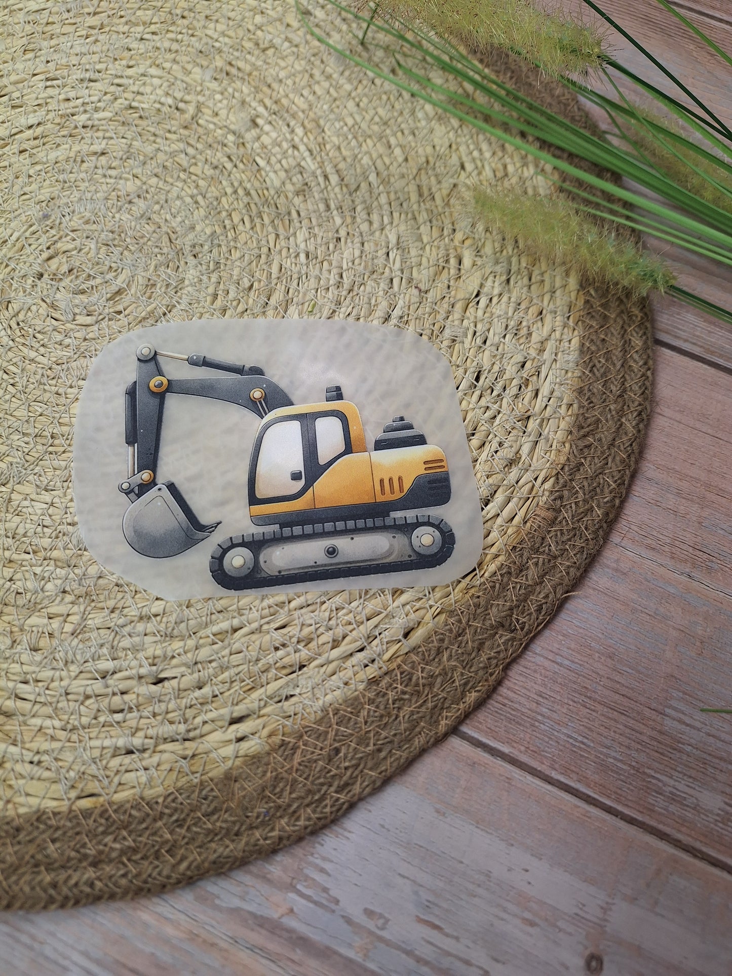 Bügelbild Baustelle Bagger