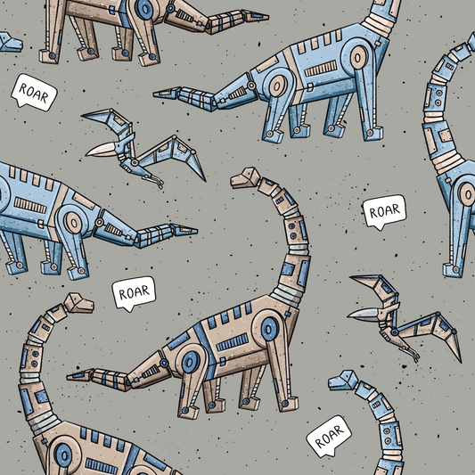Stoffmuster Exklusiv Robo Dino