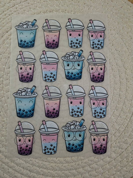 Bügelbildbogen Bubble Tea