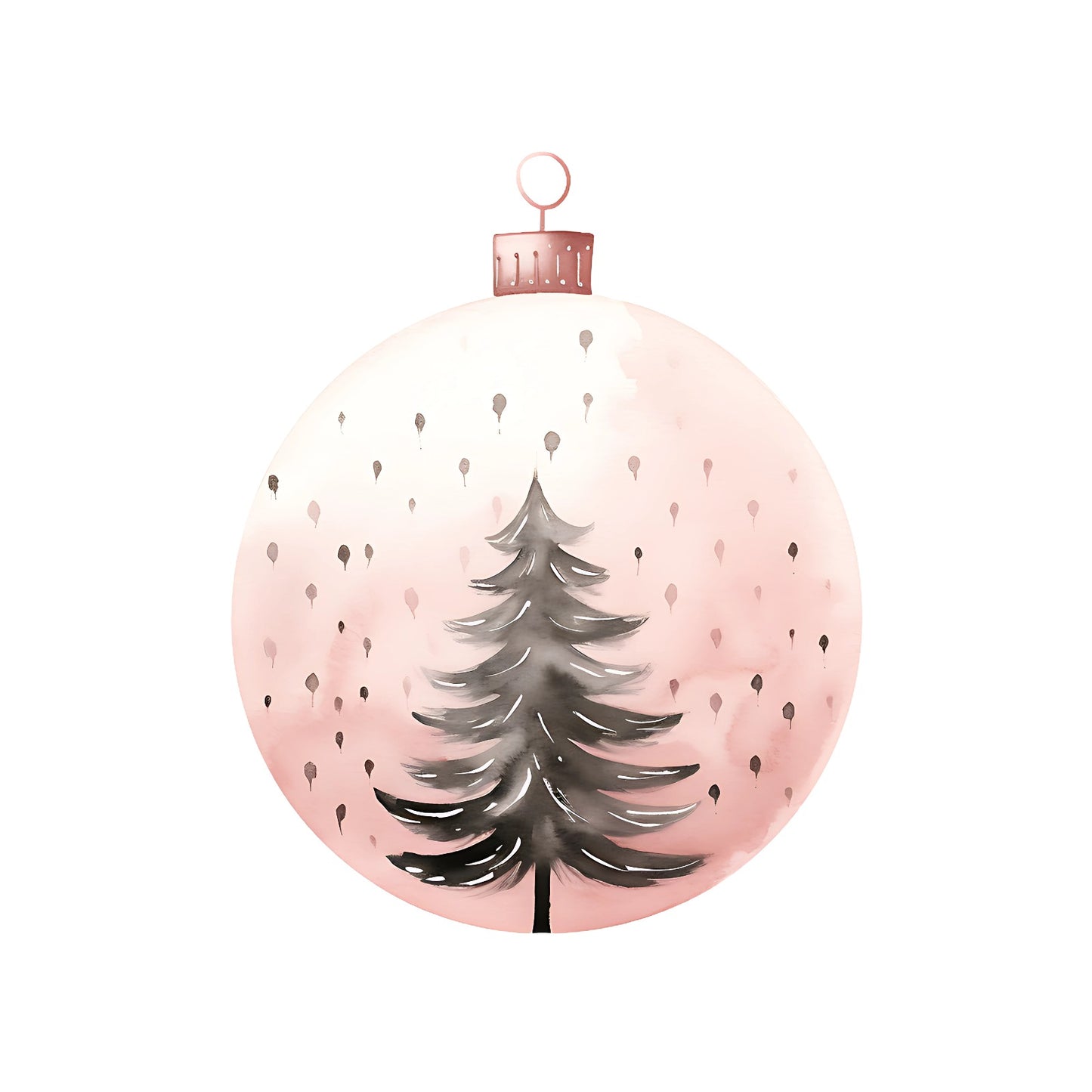 Bügelbild Weihnachtskugel rosa